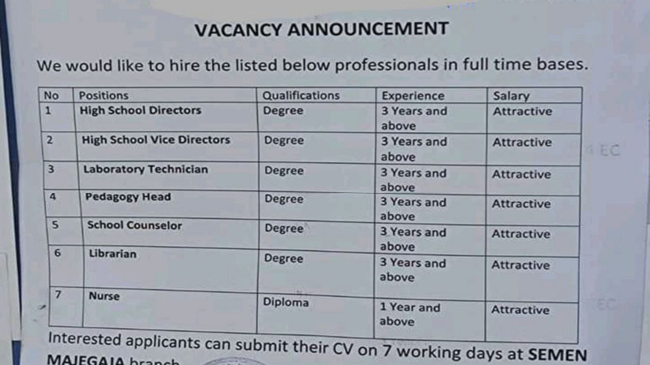 Addis Zemen Job Vacancy for Fresh Graduates 2022